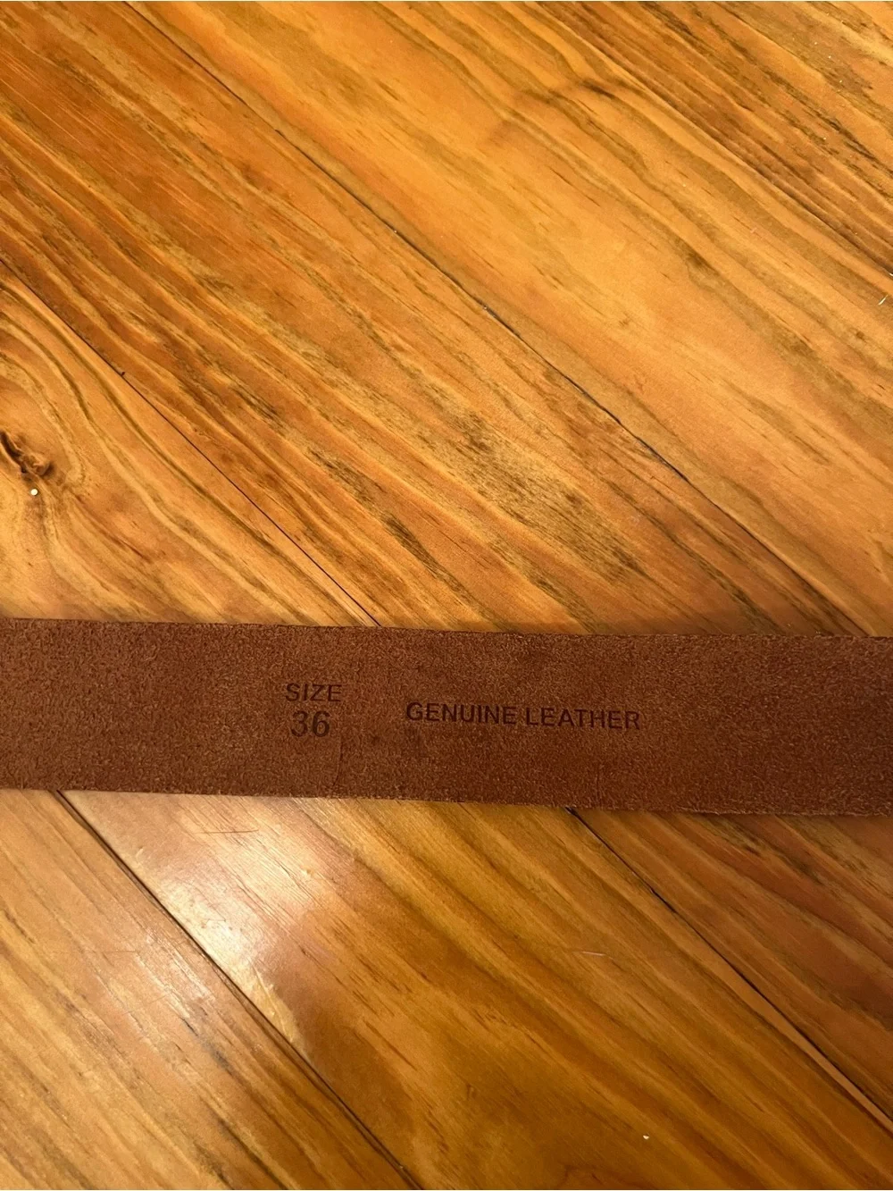 Men’s Generic Brown Genuine Leather Belt With Silver Buckle Size 36